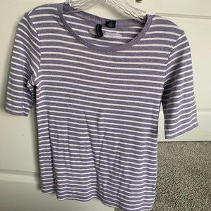 Cynthia Rowley Striped Purple Short Sleeve